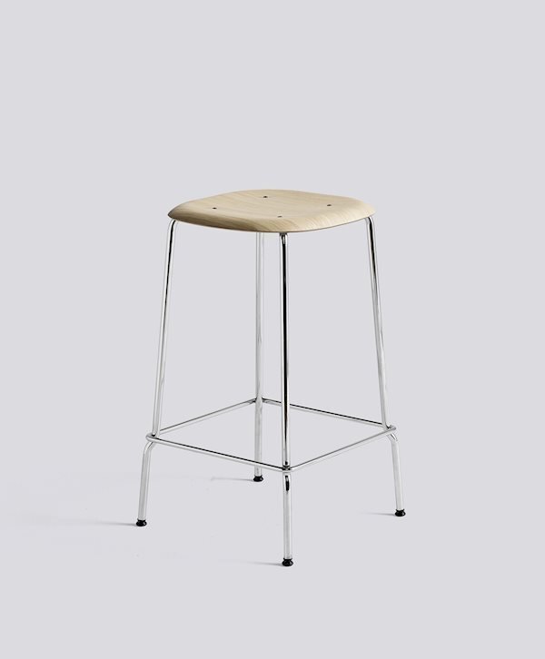 Hay Soft Edge 80 Low Stool - Chromed Steel - Matt