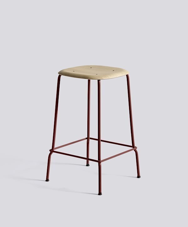 Hay Soft Edge 80 Low Stool - Fall Red Powder Coated Steel - Matt