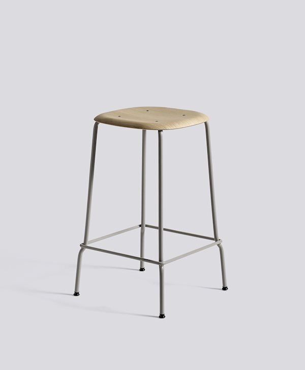Hay Soft Edge 80 Low Stool - Soft Grey Powder Coated Steel - Matt