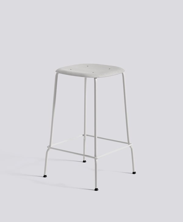 Hay Soft Edge 80 Low Stool - Soft Grey Powder Coated Steel - Soft Grey