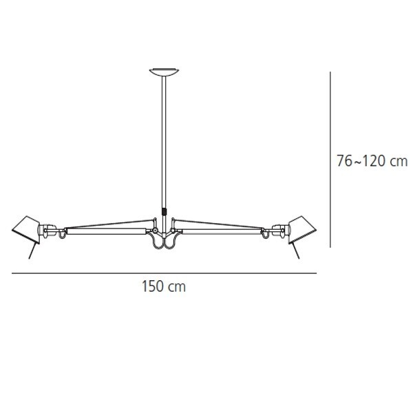 Artemide, Artemide Tolomeo Sospensione 2 Bracci Alluminio Pendelleuchte