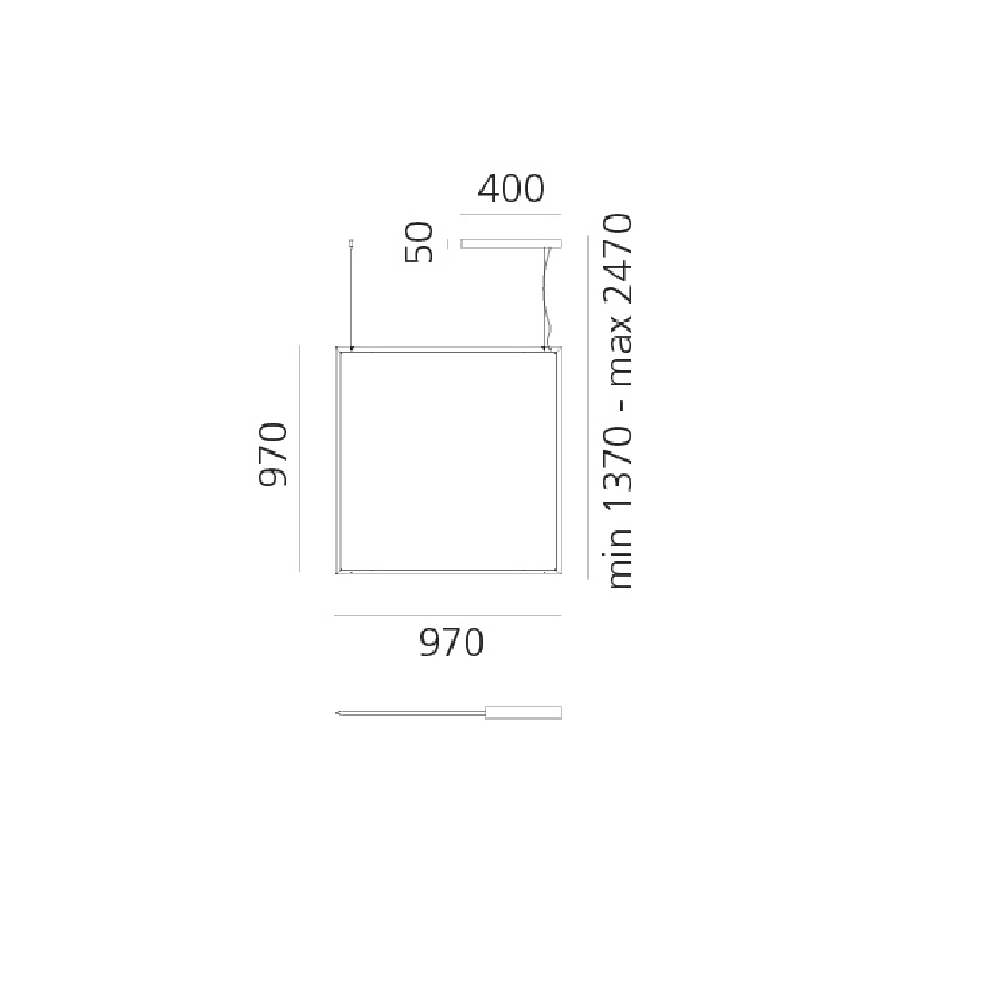 Artemide Discovery Space Square White Violet Integralis Pendelleuchte