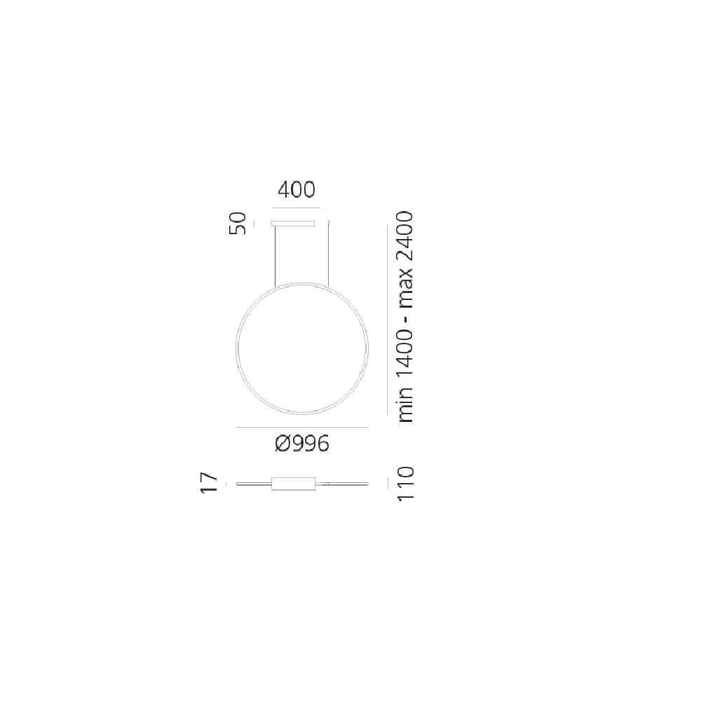 Artemide Discovery Vertical 100 White Violet Integralis Suspension