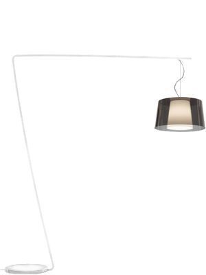 Pedrali L001T/B Stehleuchte-RT-Polycarbonat Transparentes Rot / BI300-Stahl Weiß