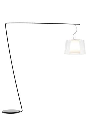 Pedrali L001T/B Stehleuchte-TR-Polycarbonat Klar Transparent / NERO-Stahl Schwarz