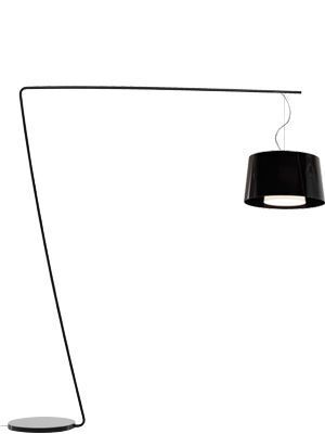 Pedrali L001T/B Stehleuchte-NE-Polycarbonat Schwarz / NERO-Stahl Schwarz