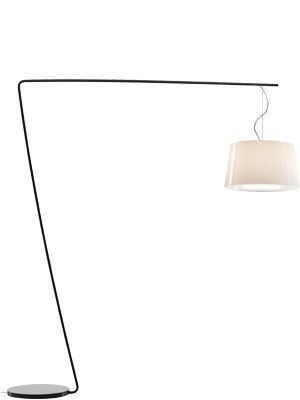 Pedrali L001T/B Stehleuchte-BI-Polycarbonat Weiß / NERO-Stahl Schwarz