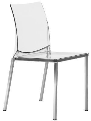 Pedrali Kuadra 1271 Stuhl-TR-Polycarbonat transparent-CR-Stahl verchromt