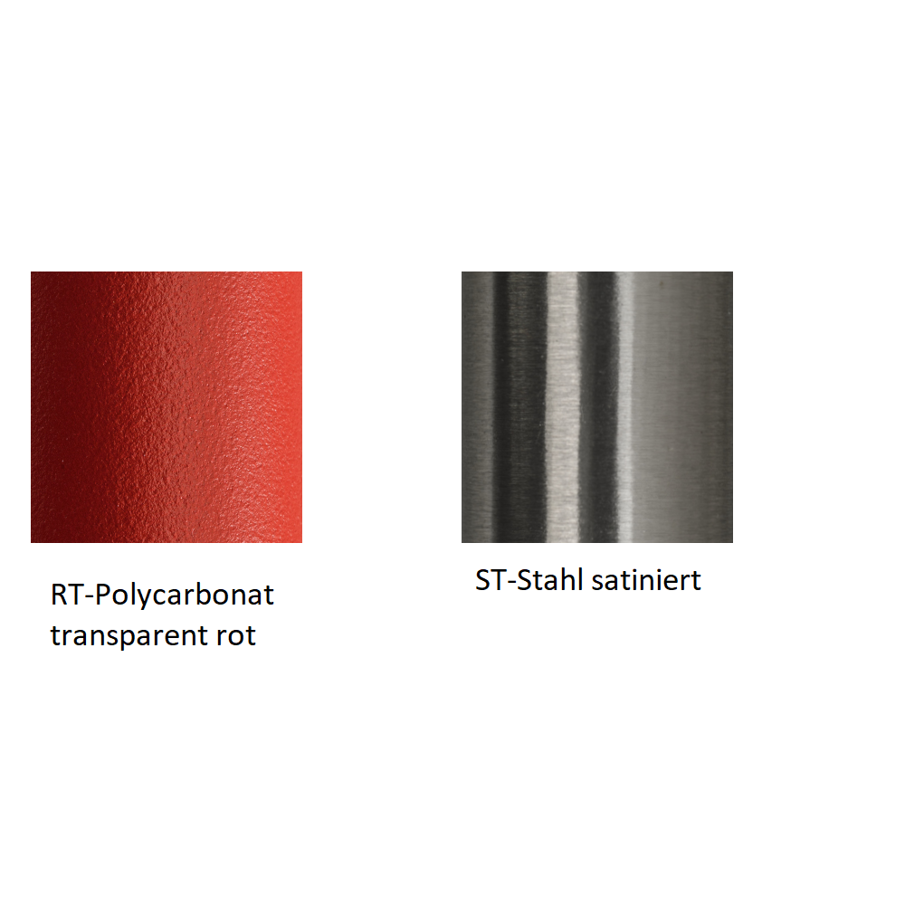 Pedrali Kuadra 1271 Stuhl-RT-Polycarbonat transparent rot-ST-Stahl satiniert