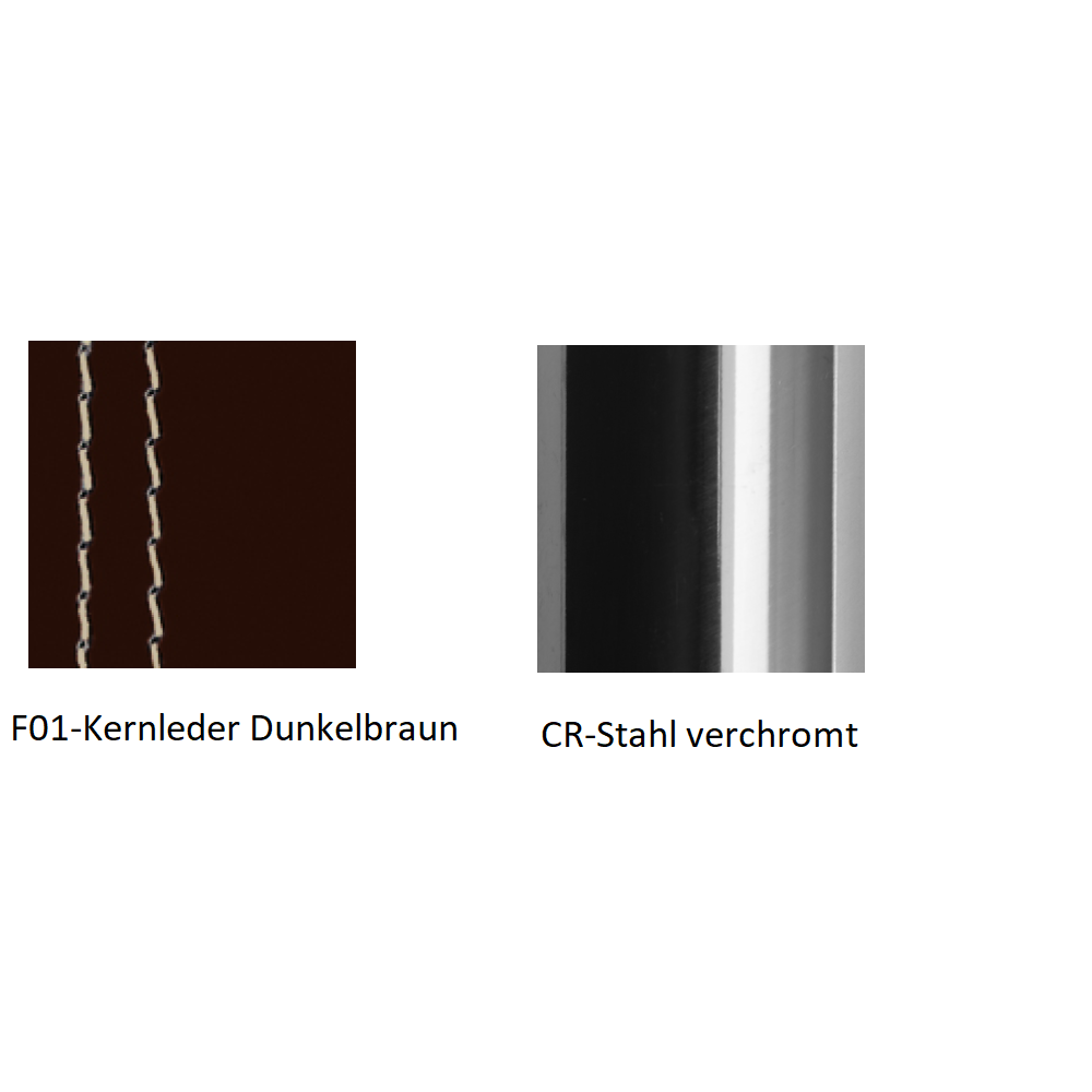 Pedrali Kuadra 1291 Stuhl-F01-Kernleder Dunkelbraun,CR-Stahl verchromt