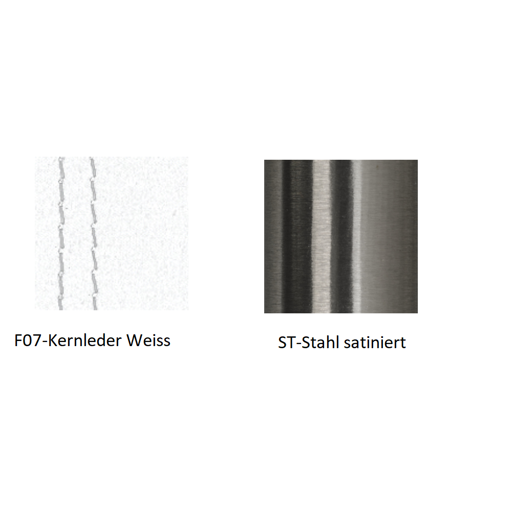Pedrali Kuadra 1291 Stuhl-F07-Kernleder Weiss,ST-Stahl satiniert