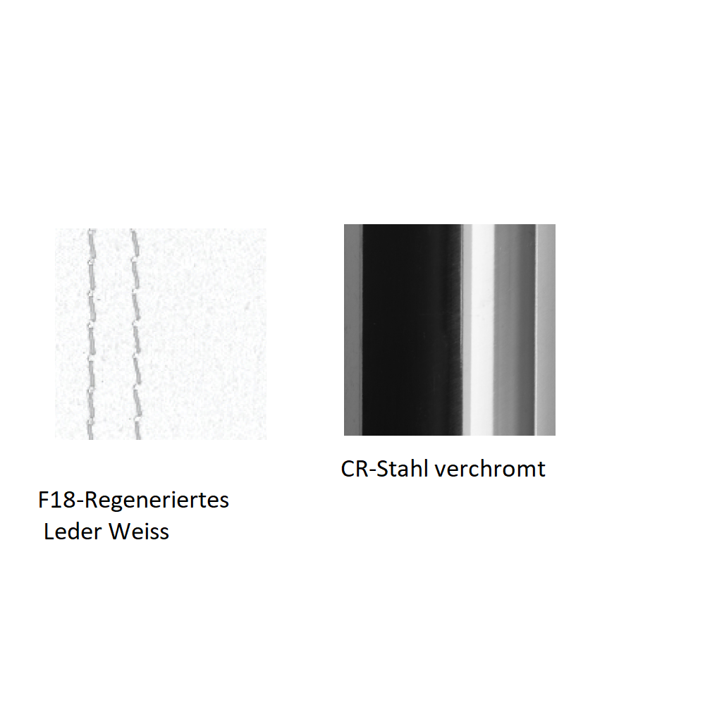 Pedrali Kuadra 1291 Stuhl, Kunstlederbezug-F18-Regeneriertes Leder Weiss,CR-Stahl verchromt