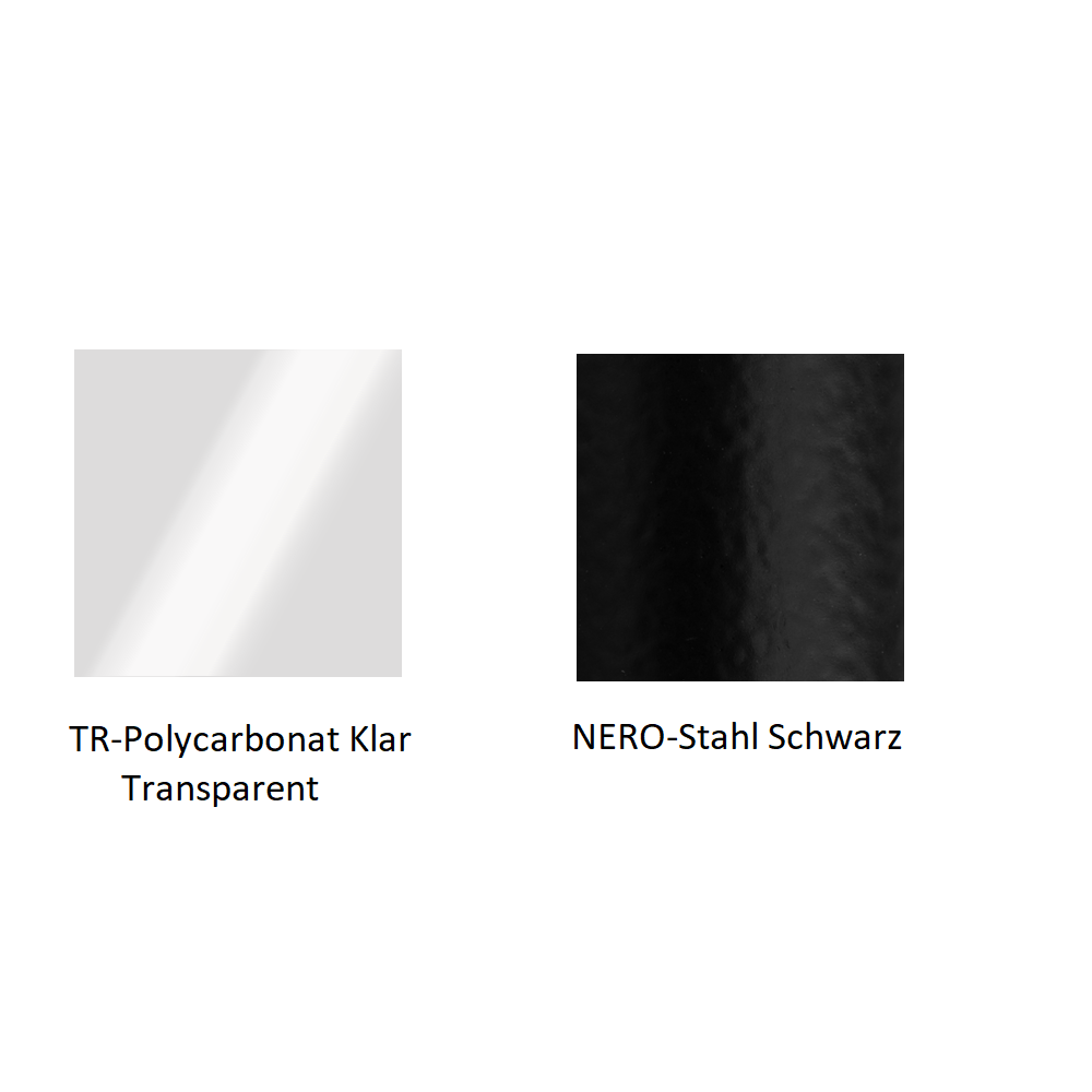 Pedrali L001ST/BA Stehleuchte-TR-Polycarbonat Klar Transparent / NERO-Stahl Schwarz