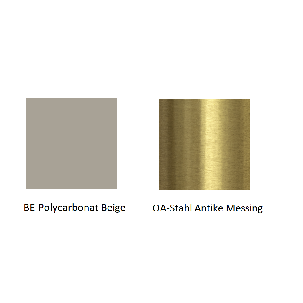 Pedrali L001ST/BA Stehleuchte-BE-Polycarbonat Beige / OA-Stahl Antike Messing
