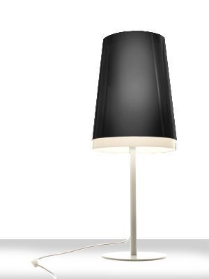 Pedrali L001TA/AA Tischleuchte-NE-Polycarbonat Schwarz / BI300-Stahl Weiß