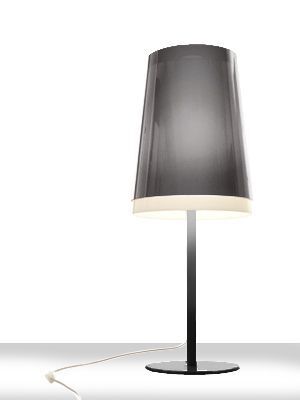 Pedrali L001TA/AA Tischleuchte-FU-Polycarbonat Rauchgrau / NERO-Stahl Schwarz