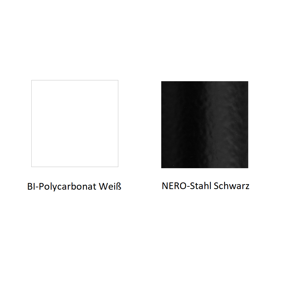 Pedrali L001TA/AA Tischleuchte-BI-Polycarbonat Weiß / NERO-Stahl Schwarz