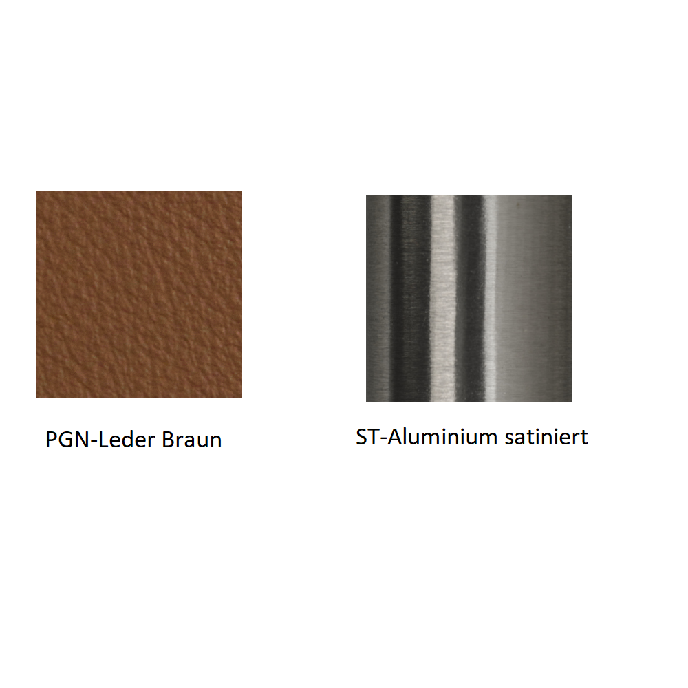Pedrali Mya 710 Lederstuhl-PGN-Leder Braun,ST-Aluminium satiniert