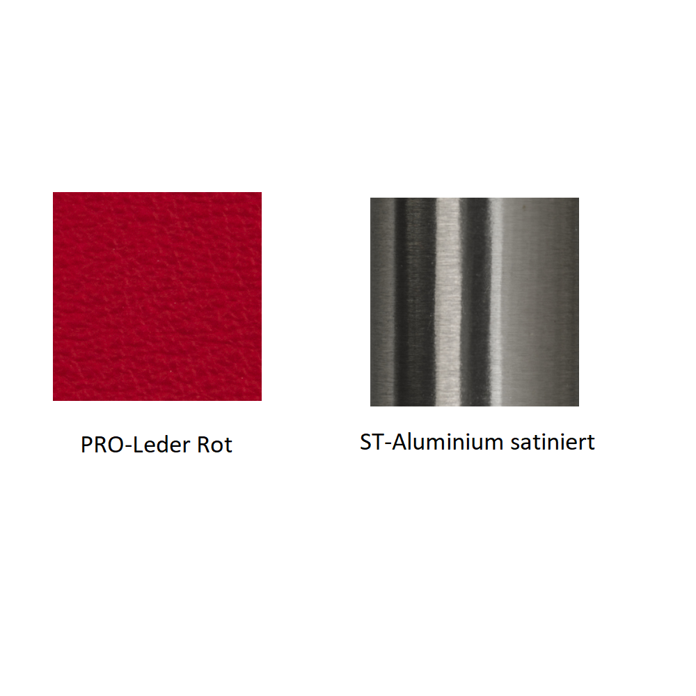 Pedrali Mya 710 Lederstuhl-PRO-Leder Rot,ST-Aluminium satiniert