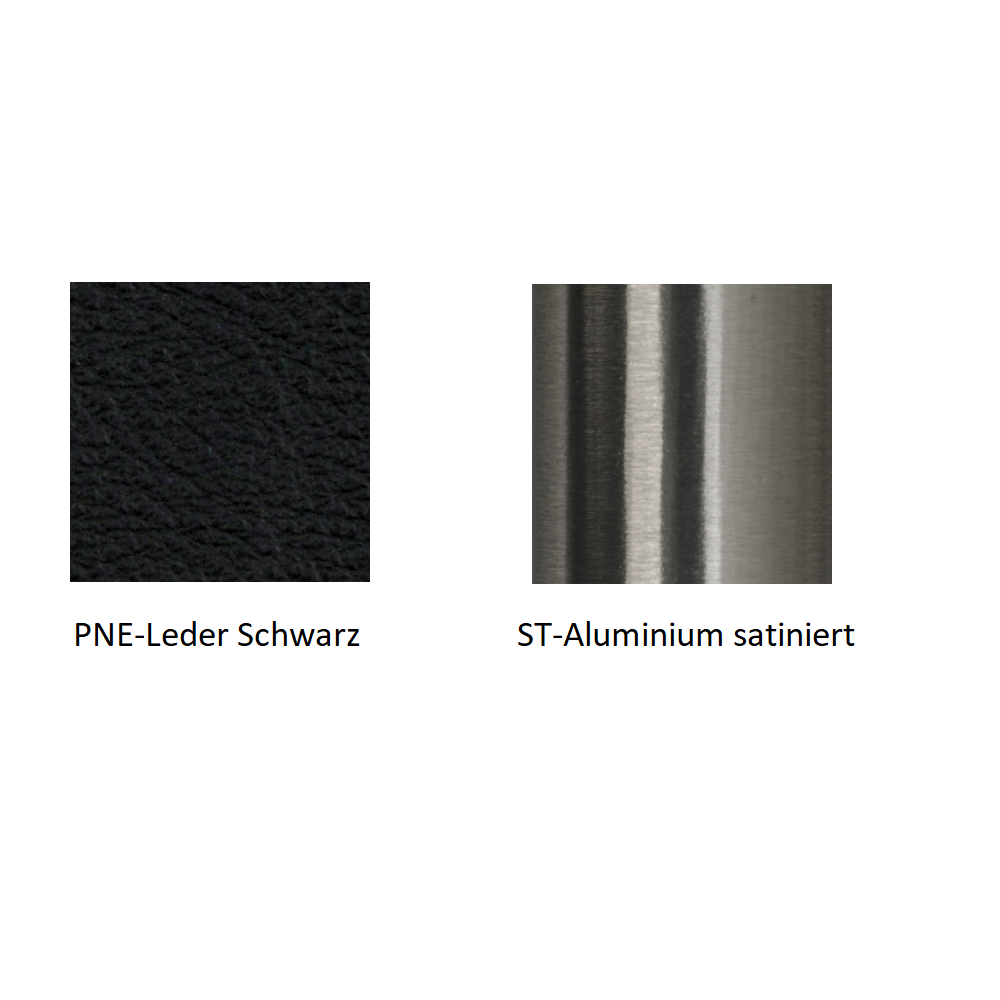 Pedrali Mya 710 Lederstuhl-PNE-Leder Schwarz,ST-Aluminium satiniert