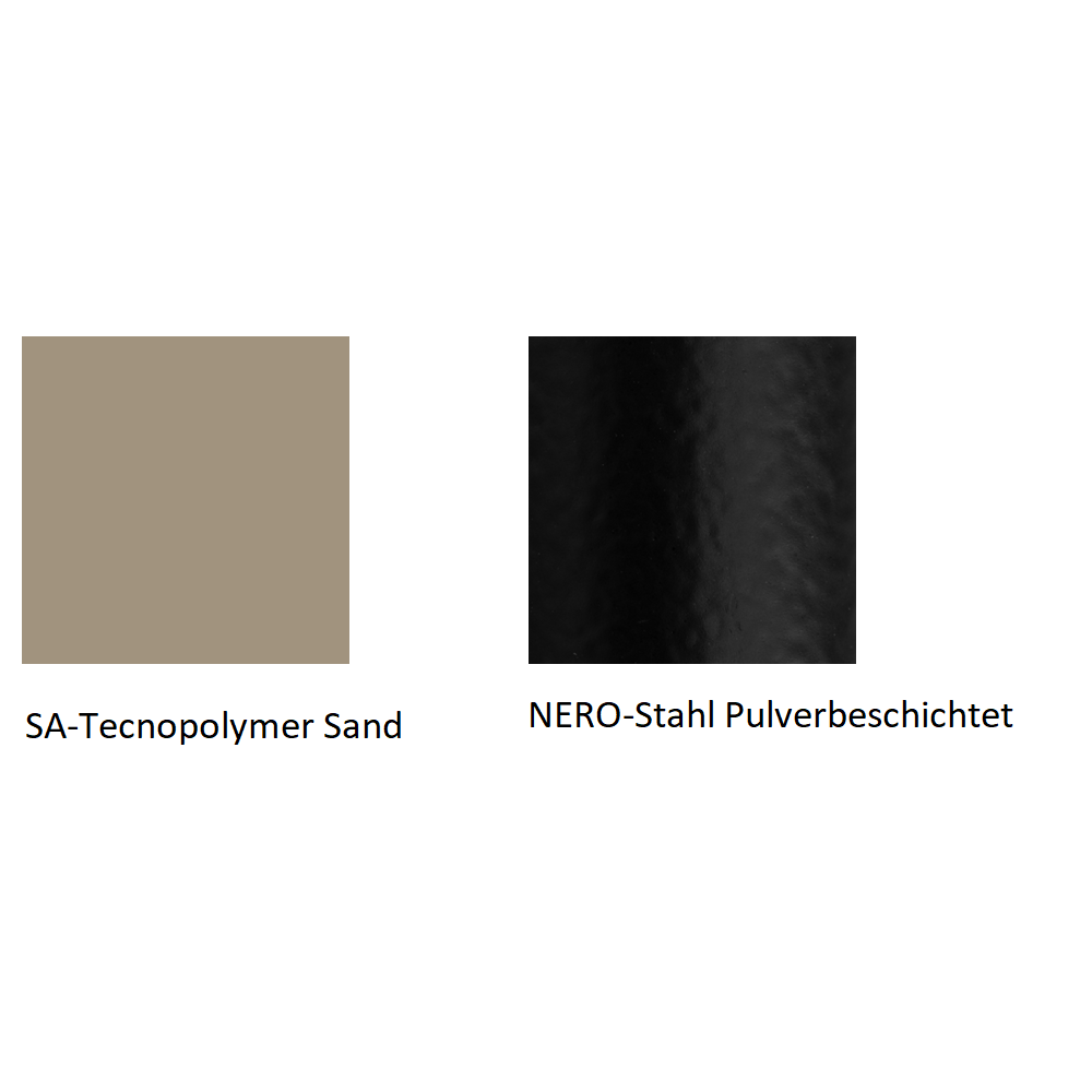 Pedrali Kuadra XL 2403 Stuhl-SA-Tecnopolymer Sand,NERO-Stahl Pulverbeschichtet