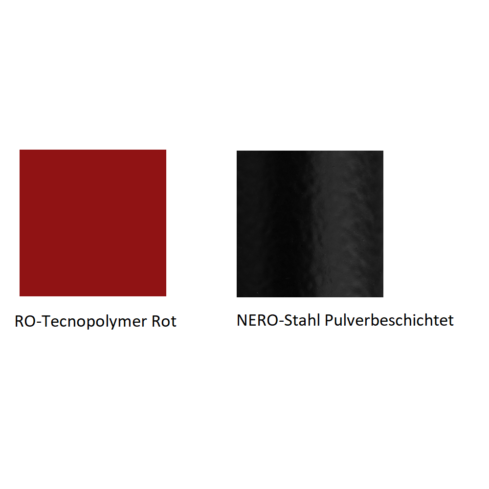 Pedrali Kuadra XL 2403 Stuhl-RO-Tecnopolymer Rot,NERO-Stahl Pulverbeschichtet