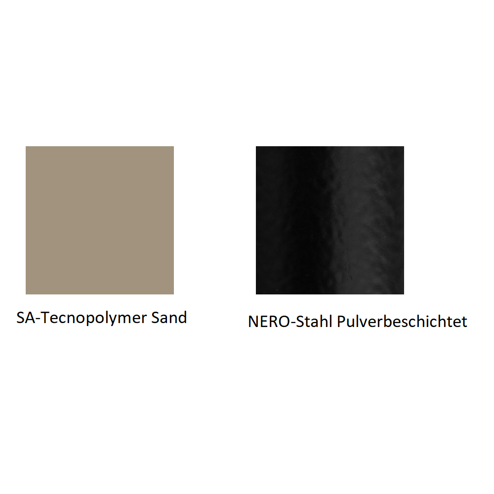 Pedrali Kuadra XL 2401 Stuhl-SA-Tecnopolymer Sand,NERO-Stahl Pulverbeschichtet