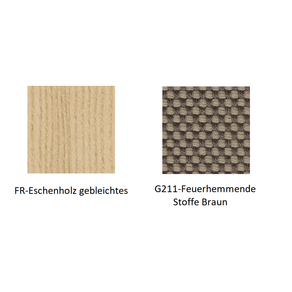 Pedrali Malmö Armlehnenstuhl mit Stoffbezug-FR-Eschenholz gebleichtes / G211-Feuerhemmende Stoffe Braun
