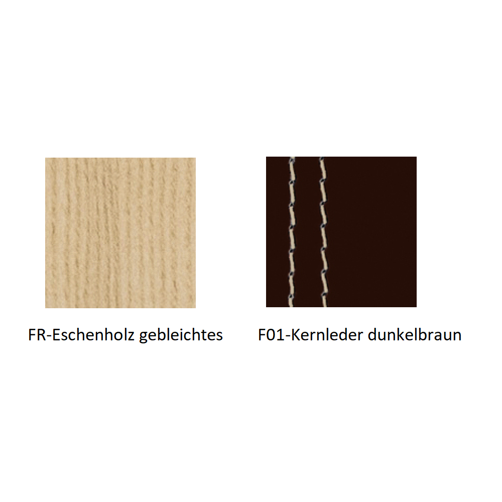 Pedrali Malmö Armlehnenstuhl mit Echtlederbezug-FR-Eschenholz gebleichtes / F01-Kernleder dunkelbraun