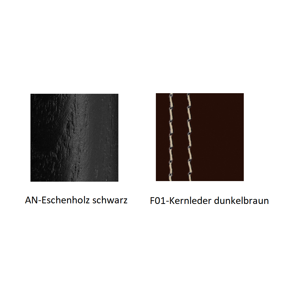 Pedrali Malmö Armlehnenstuhl mit Echtlederbezug-AN-Eschenholz schwarz / F01-Kernleder dunkelbraun