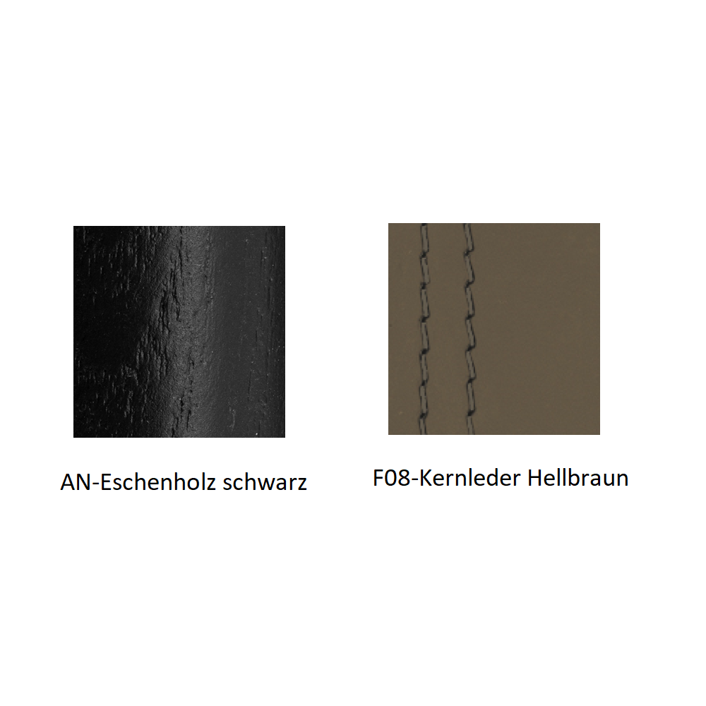 Pedrali Malmö Armlehnenstuhl mit Echtlederbezug-AN-Eschenholz schwarz / F08-Kernleder Hellbraun