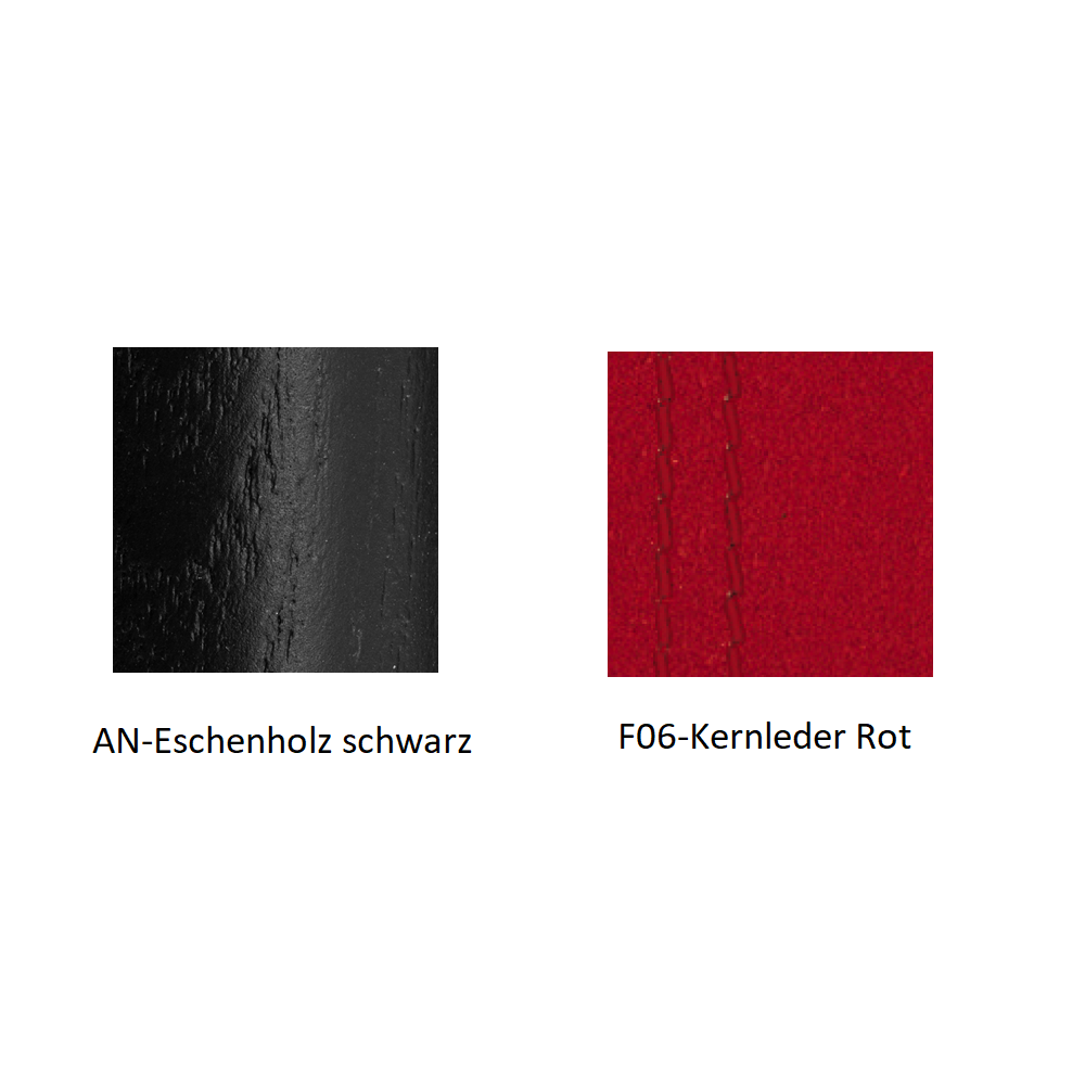 Pedrali Malmö Armlehnenstuhl mit Echtlederbezug-AN-Eschenholz schwarz / F06-Kernleder Rot