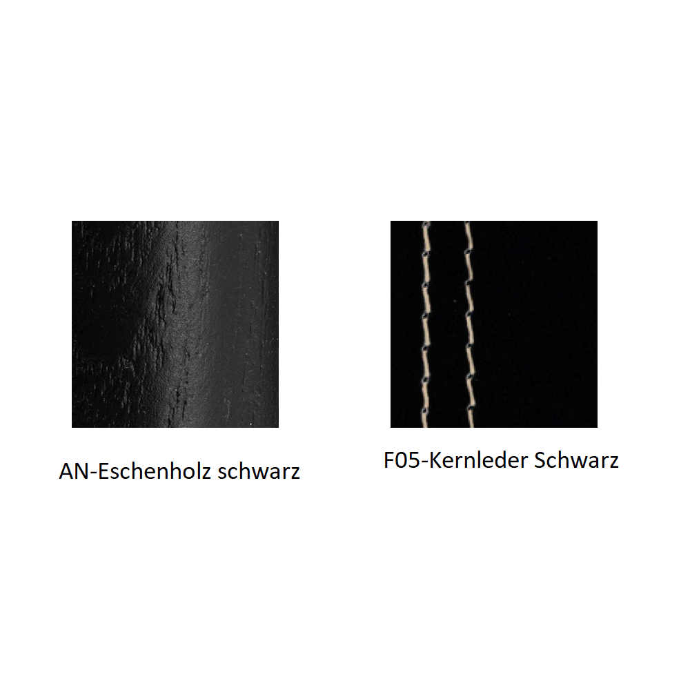 Pedrali Malmö Armlehnenstuhl mit Echtlederbezug-AN-Eschenholz schwarz / F05-Kernleder Schwarz