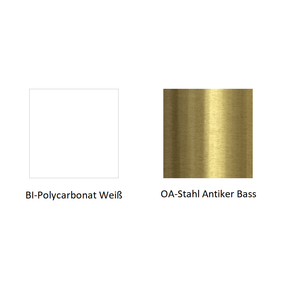 Pedrali L002ST/BA Stehleuchte-BI-Polycarbonat Weiß / OA-Stahl Antiker Bass