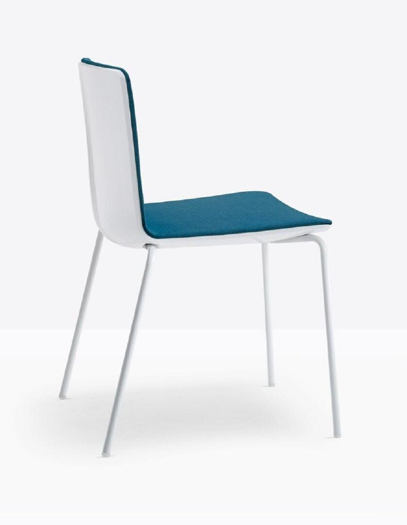 Pedrali Noa Stuhl mit schwarzer Struktur-BI-Polycarbonat Weiss