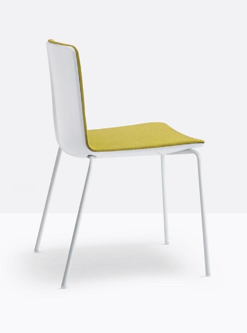Pedrali Noa Stuhl mit schwarzer Struktur-BI-Polycarbonat Weiss