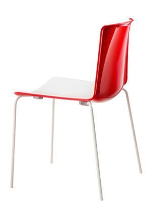 Pedrali Tweet 890 Stuhl, zweifarbig-RO-Polypropylen Rot / BI-Polypropylen Weiss
