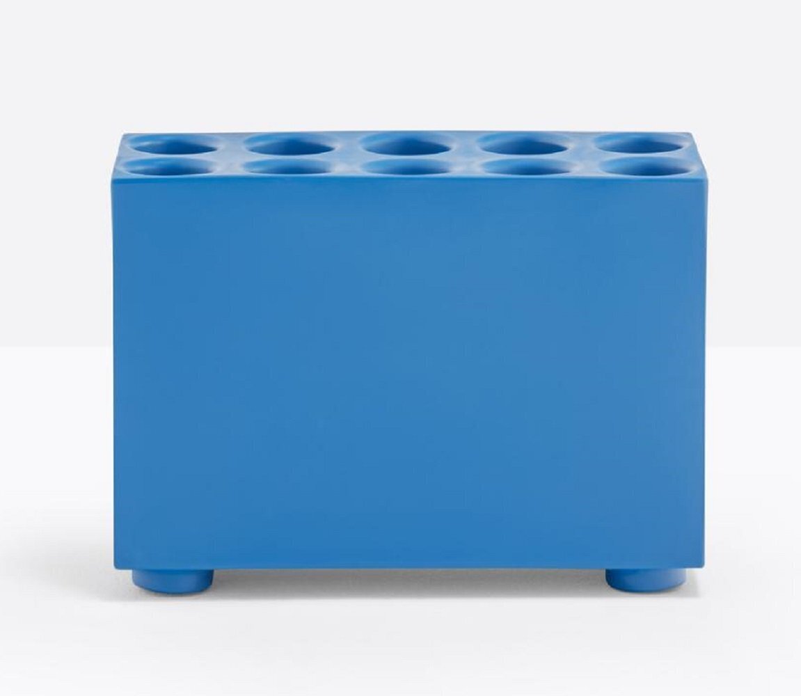 Pedrali BRICK Schirmständer-10 Löcher-BL-Polyethylen Blau