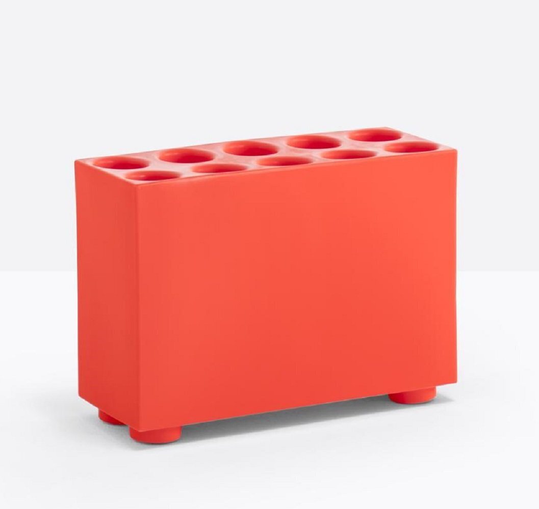 Pedrali BRICK Schirmständer-10 Löcher-AR-Polyethylen Rot