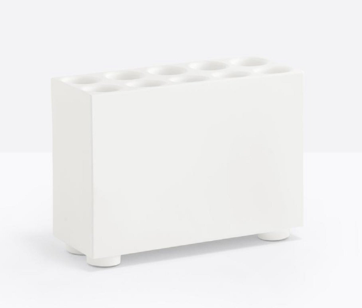 Pedrali BRICK Schirmständer-10 Löcher-BI-Polyethylen Weiss