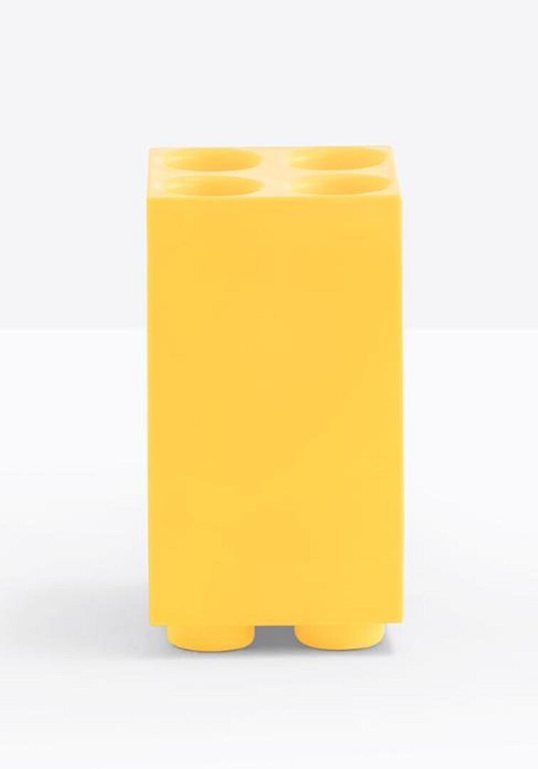 Pedrali BRICK Schirmständer-4 Löcher-GI-Polyethylen Gelb