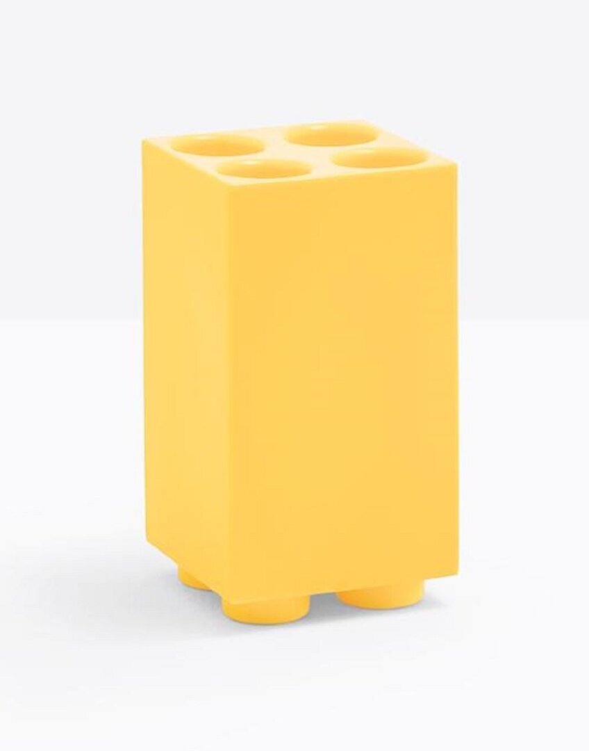 Pedrali BRICK Schirmständer-4 Löcher-GI-Polyethylen Gelb