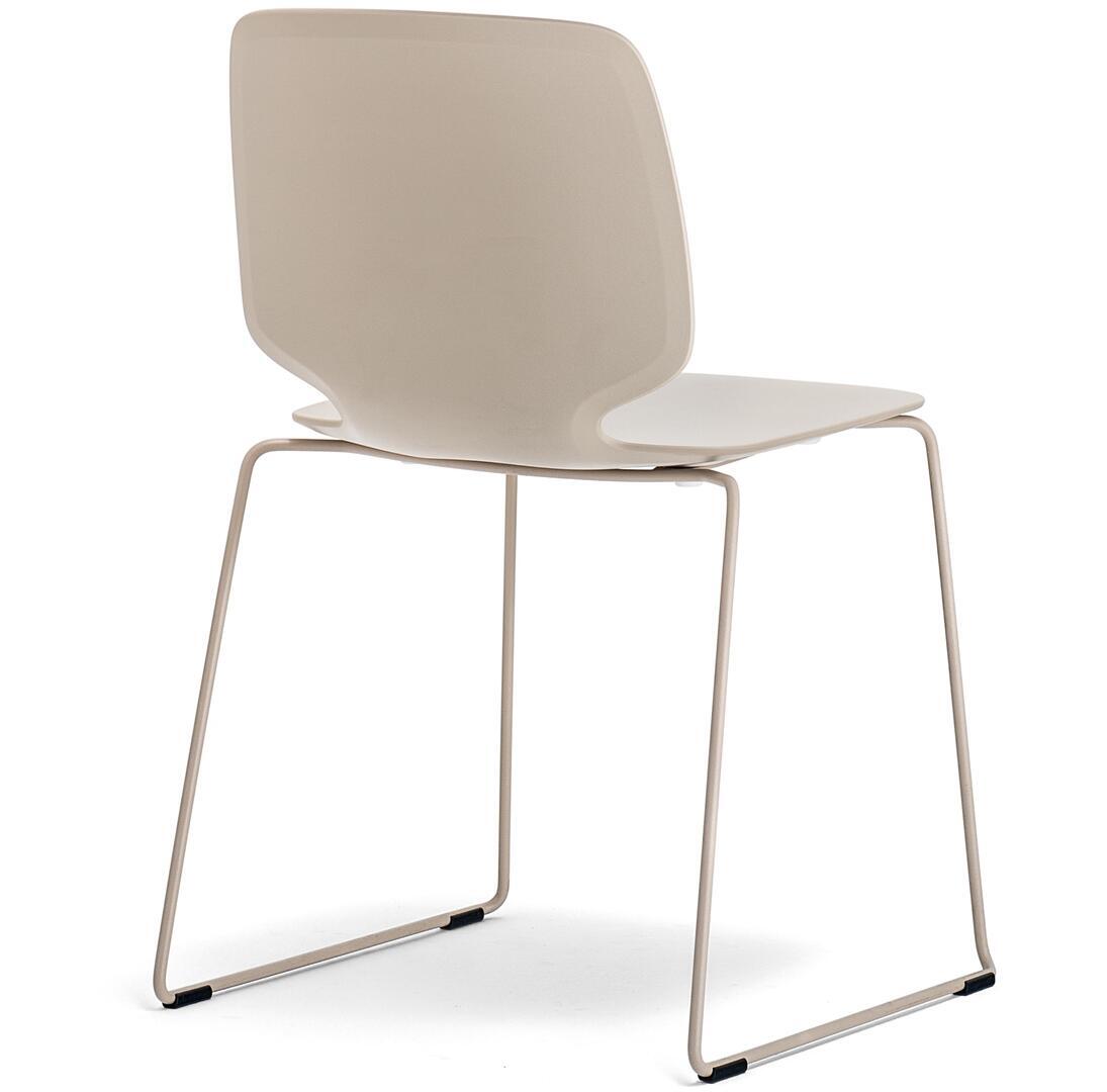Pedrali Babila 2740 Kufenstuhl-SA-Tecnopolymer Sand-BI-Tecnopolymer Weiss