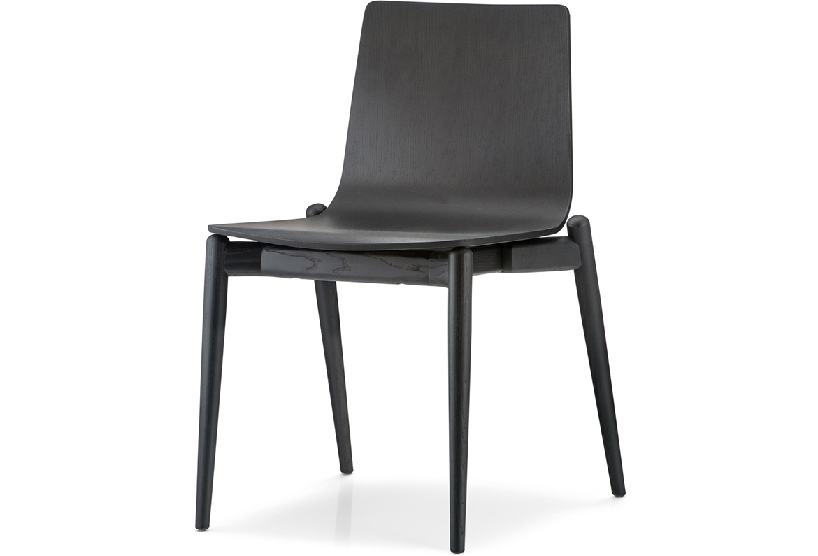 Pedrali Malmö 390 Stuhl-AN-Eschenholz Schwarz