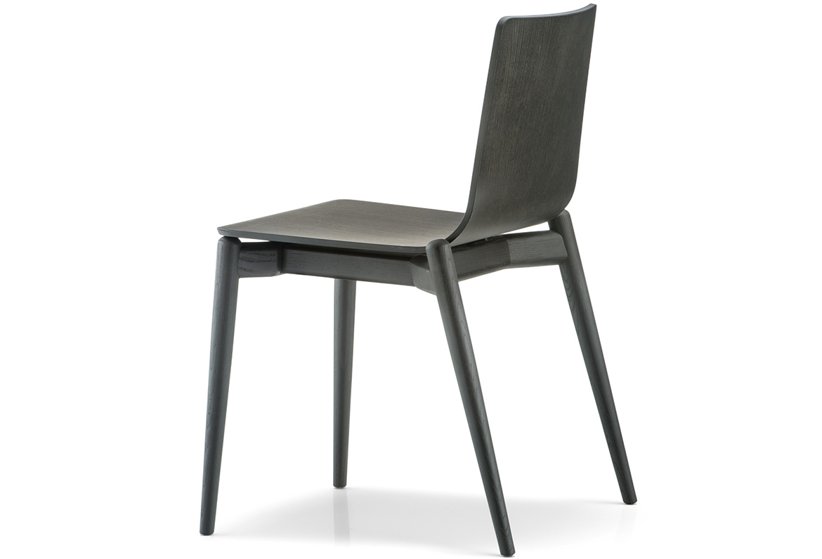 Pedrali Malmö 390 Stuhl-AN-Eschenholz Schwarz