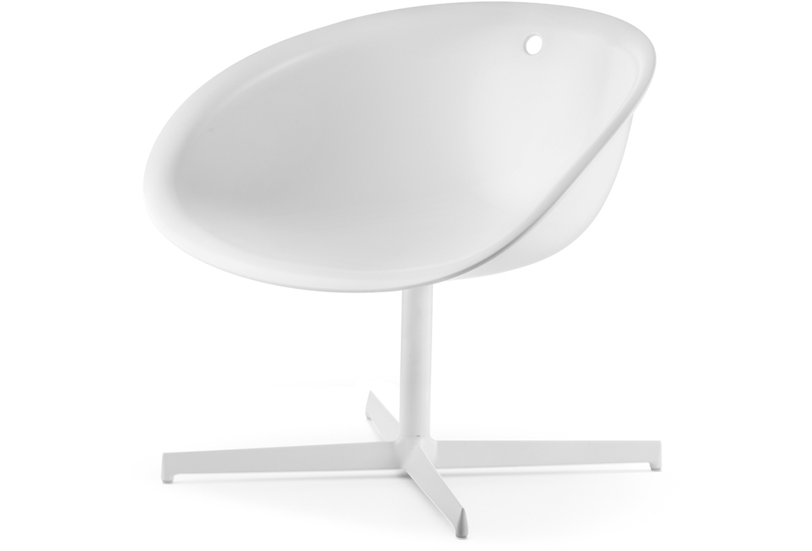 Pedrali Gliss 360 Lounge Drehstuhl-BI-Tecnopolymer Weiss-BI100-Aluminium Weiss