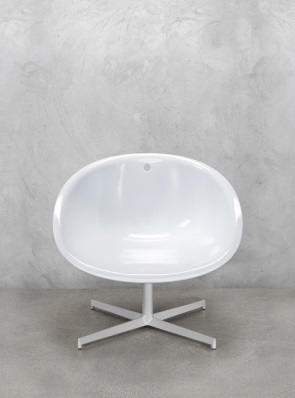 Pedrali Gliss 360 Lounge Drehstuhl-BI-Tecnopolymer Weiss-BI100-Aluminium Weiss