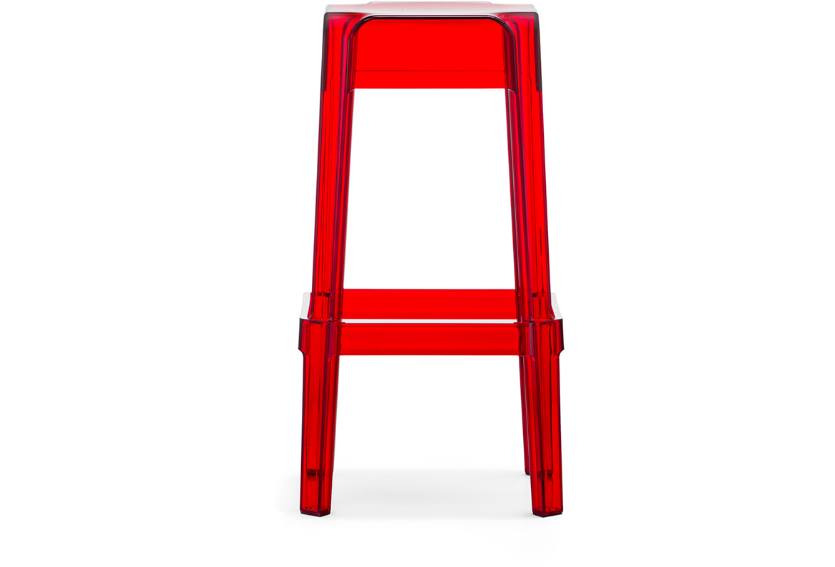 Pedrali Rubik 580 Barhocker-RT-TR-Polycarbonat Rot Transparent