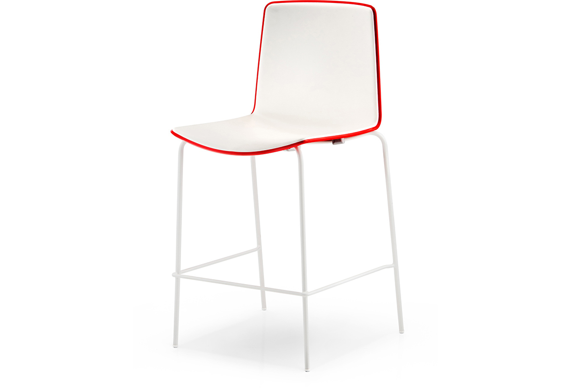 Pedrali Tweet 892 Barhocker-RO-Polypropylen Rot / BI-Polypropylen Weiss