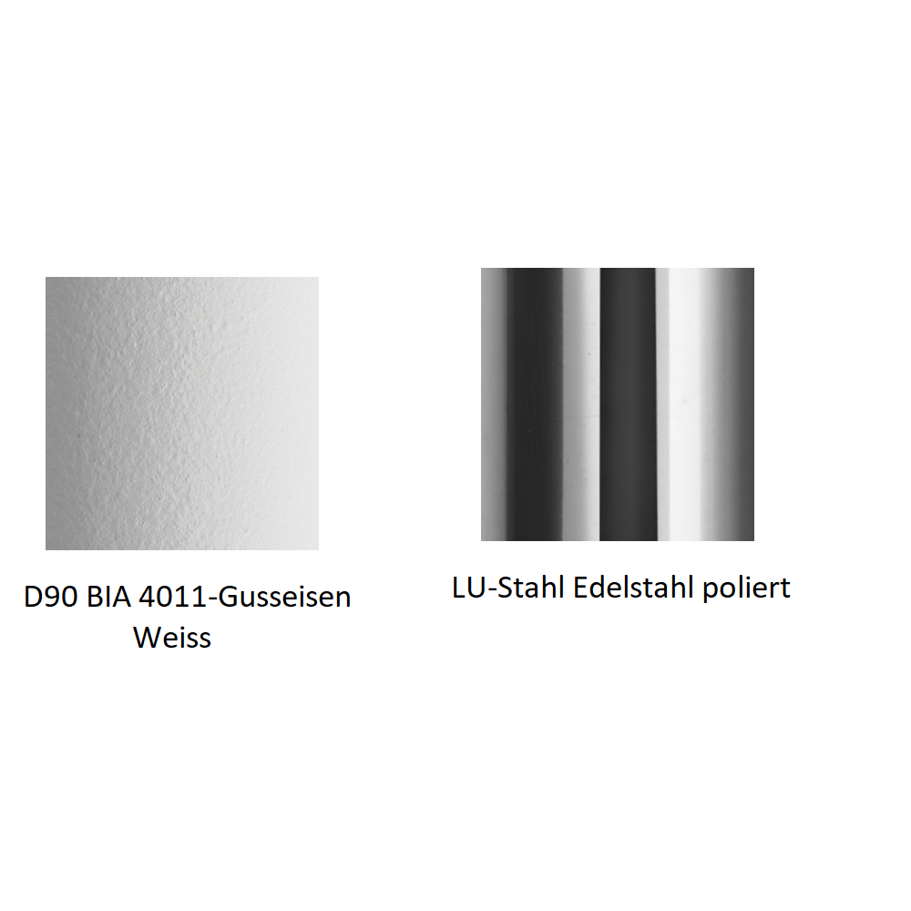 Pedrali Inox 4411 Round Glastisch-D90 BIA 4011-Gusseisen Weiss-LU-Stahl Edelstahl poliert